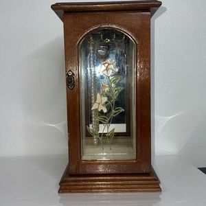 Vintage Jewelry box mid century with stained glass